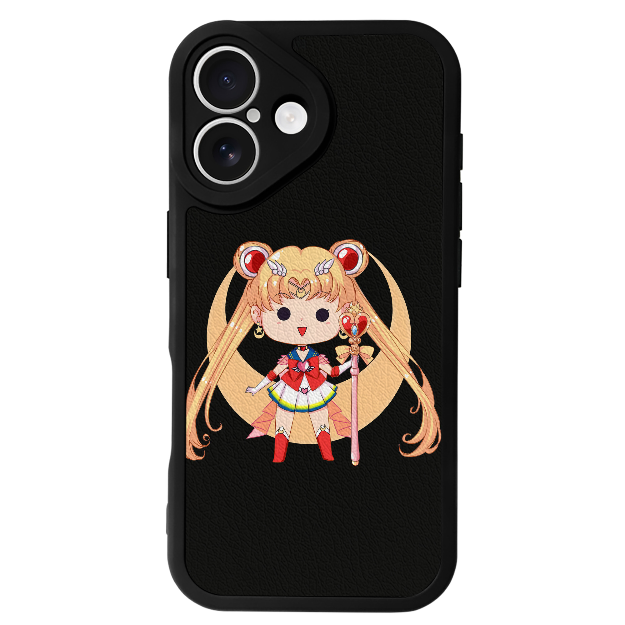 （画像用） 美少女戦士セーラームーン 月野 うさぎ つきの うさぎ Sailor Moon Tsukino Usagi 【iPhone 16シリーズ対応】シリコンスマホケース（レザー調） 材質：シリコン